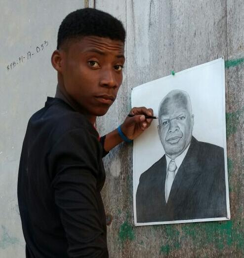 Service portrait au crayon - 14" x 18"